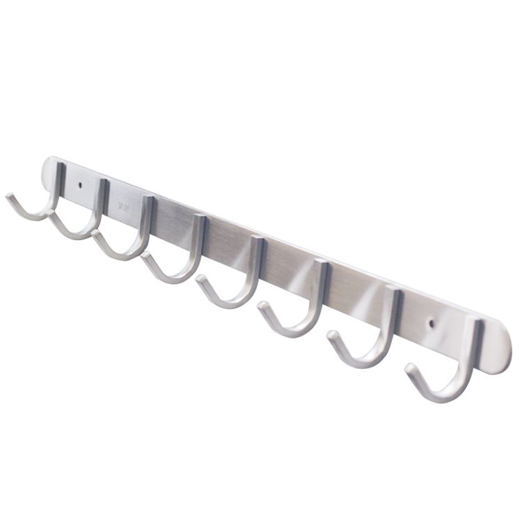 QT Premium Modern Wall Mounted Coat Rack with 8 Square Hooks
