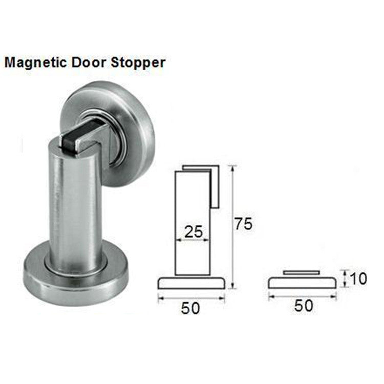 QT Premium Modern Cylindrical Solid Steel Magnetic Door Stop