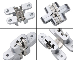 Mortise Mount Invisible / Concealed Hinges (2-3/4 Inch Leaf Height) - 2 Hinges