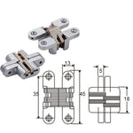 Mortise Mount Invisible / Concealed Hinges (1-3/4 Inch Leaf Height) - 2 Hinges
