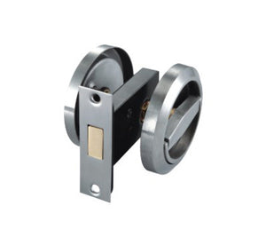 QT Round Recessed Door Handle/Deadbolt (No Key)(Standard US Door 1.3-1.7 inch / 35-45mm), NOT FOR POCKET DOORS, Thin latch with Bevel edge.