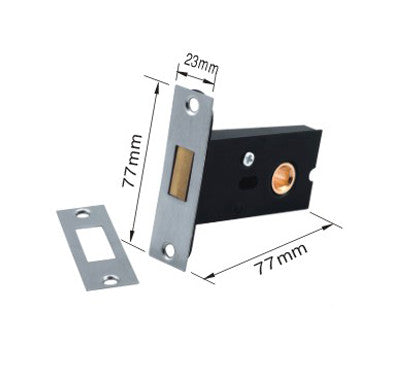 QT Round Recessed Door Handle/Deadbolt (No Key)(Standard US Door 1.3-1.7 inch / 35-45mm), NOT FOR POCKET DOORS, Thick latch with Bevel edge